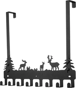 Over Door Clothes Hanger Shower Room Towel Hook Hanger over Door Hooks Black 8 H - Picture 1 of 7