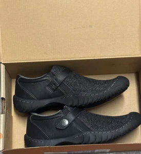 Zapatos sin cordones para mujer JSport Blair talla 8 espuma viscoelástica acogedores imitación gamuza gris - Imagen 1 de 2