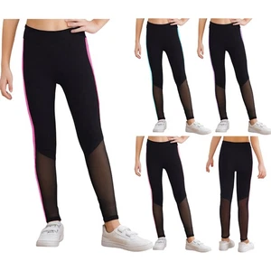 Girls Sports Pants High Waist Dance Leggings Yoga Gymnastics Performance Workout - Picture 1 of 32