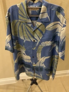 Tommy Bahama mehrfarbiges Button-Down-SS-Hemd aus 100 % Seide mit Inseldruck für Herren Large - Bild 1 von 4