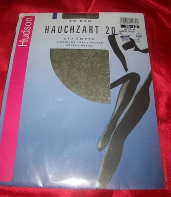 Hudson Hauchzart 20 den echte Nylonstrümpfe Gr. 9,5-10 GRAPHIT Nylons Perlon OVP - Bild 1 von 2