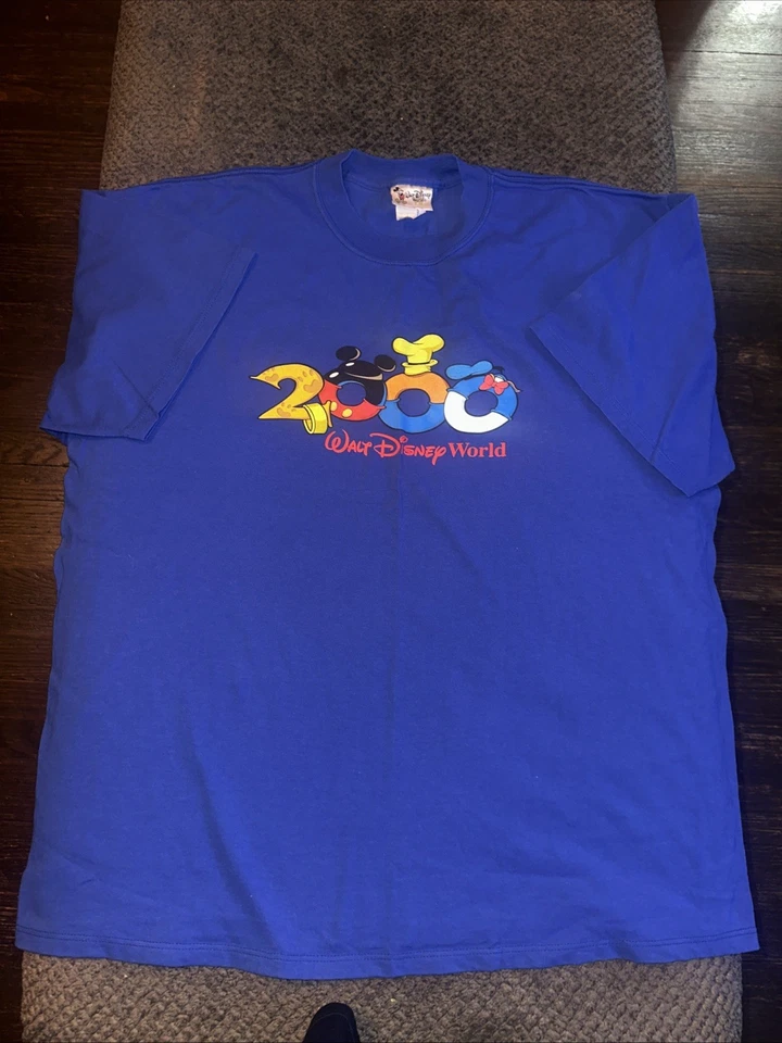 Vintage Y2K 2000 Walt Disney World WDW Graphic T-Shirt Blue Size Men’s XL - Image 1 of 4