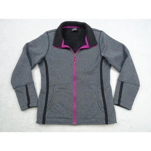 The North Face Girls Jacket Size Large (14/16) Gray Banderitas Fleece Full Zip - Picture 1 of 15