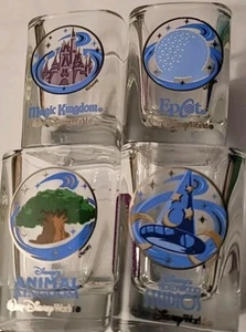 Disney Collectible Theme Park Shot Glasses 4 Pcs Set - Picture 1 of 5