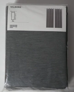 IKEA VILBORG 2 Gardinen Gardinenpaar in dunkelgrau 145x300cm Vorhang Vorhänge - Bild 1 von 4