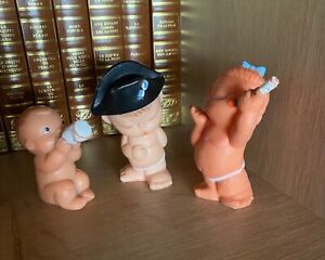 Lot de 3 figurines pouët poupées  Laflex  anciennes Vintage BE