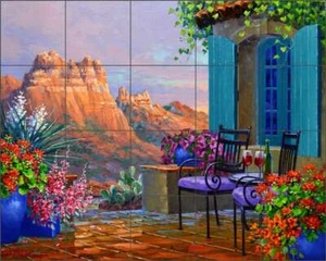 Southwest Tile Backsplash Mikki Senkarik Landscape Art Ceramic Mural MSA264 - Picture 1 of 5