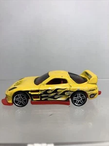 2002 Hot Wheels 24/Seven Yellow w/ Flames Mazda Die Cast 1:64 - Picture 1 of 10