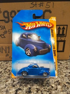 2009  Hot Wheels Metallic  Blue  CUSTOM '41 WILLYS COUPE   New Models #25   - Image 1 of 4