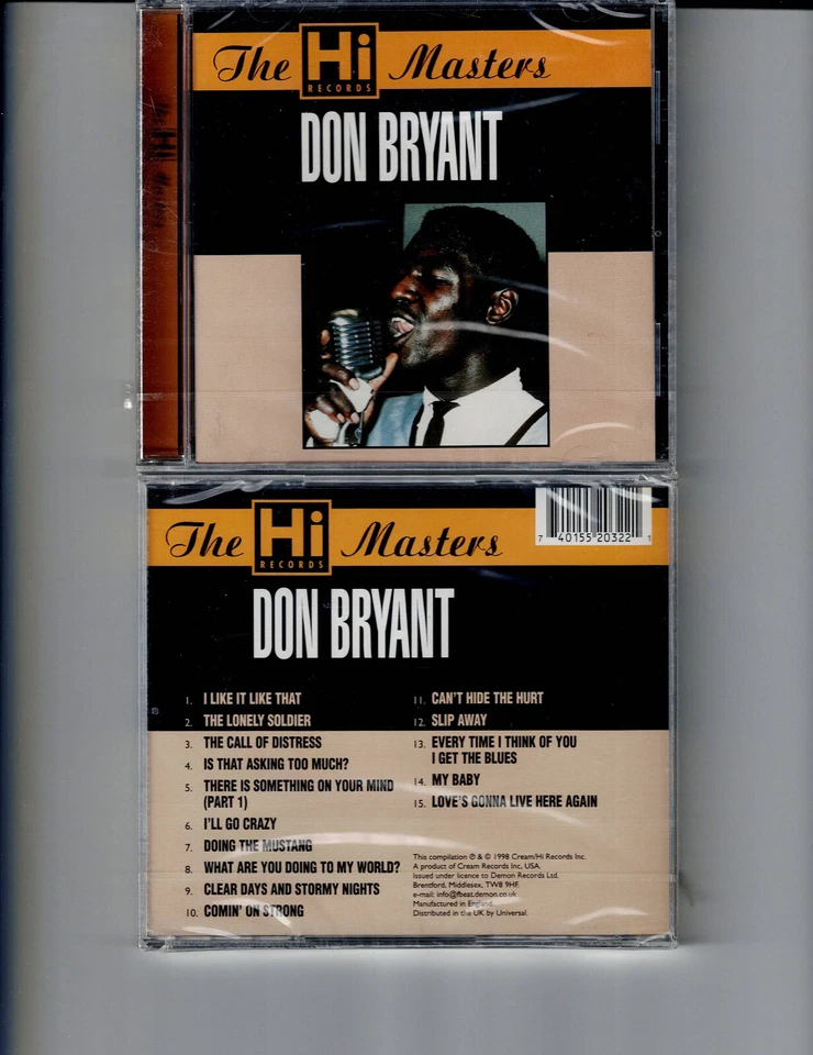 DON BRYANT - THE HI RECORDS MASTERS  (CD 1998)  NEW *15 TRACKS* Foto 1 de 1