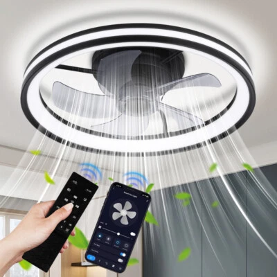 Ventilatore da soffitto LED plafoniera ventilatore con illuminazione dimmerabile 3 livelli - Immagine 1 di 4