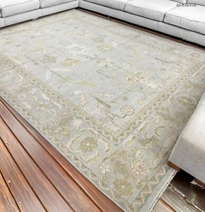 Floral cilver Oushak Oriental Hand-knotted Living Room Rug Area Carpet 8x10 - Picture 1 of 5