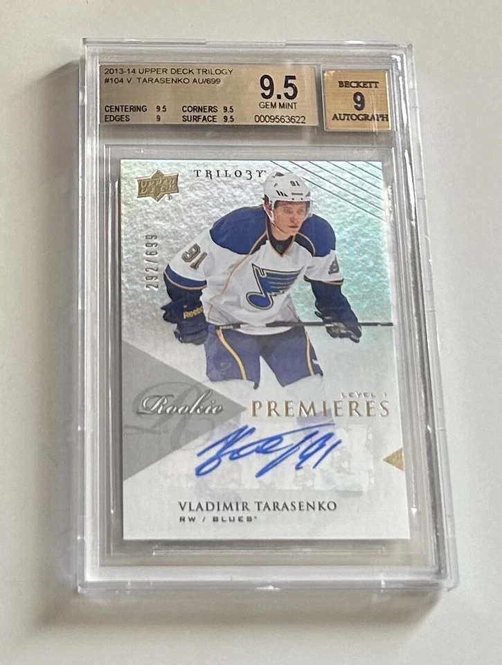 Vladimir Tarasenko Blues Trilogy Signed Graded 9.5 Gem Mint Rookie Card /699!! - Image 1 of 2