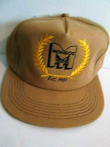 Cappello MONROE TRACTOR Trucker Berretto Regolabile Snapback Ricamato Marrone Chiaro NY - Foto 1 di 4