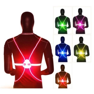 360 Reflective LED Flash Driving Vest Night Running Cycling Safety Bike Vest Ghb - Picture 1 of 4