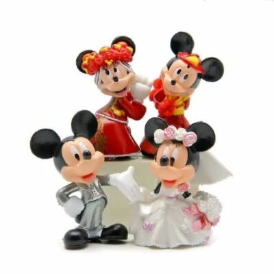 Disney Mickey, Minnie Mouse Wedding Cake Topper (Set Of 4pc) 2- 1/4" Tall - Image 1 of 4