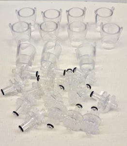 Multiplex (11) 501-24 Clear Nozzles & (15) 504-10 Diffuser Inserts OEM Flomatic - Picture 1 of 4