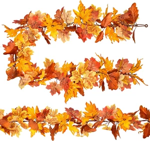 2 Pack Fall Garland Maple Leaf 5.9Ft Piece Hanging Vine Party Christmas Decor - Picture 1 of 8