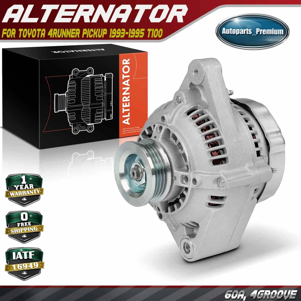 Alternador para camioneta Toyota 4Runner 1993-1995 T100 V6 3,0 L 60A 12 V CW 4 ranuras Foto 1 de 4