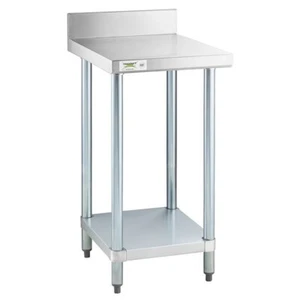Mesa de relleno de equipo de acero inoxidable de 24""W x 18""L con salpicadero y soporte inferior - Imagen 1 de 11