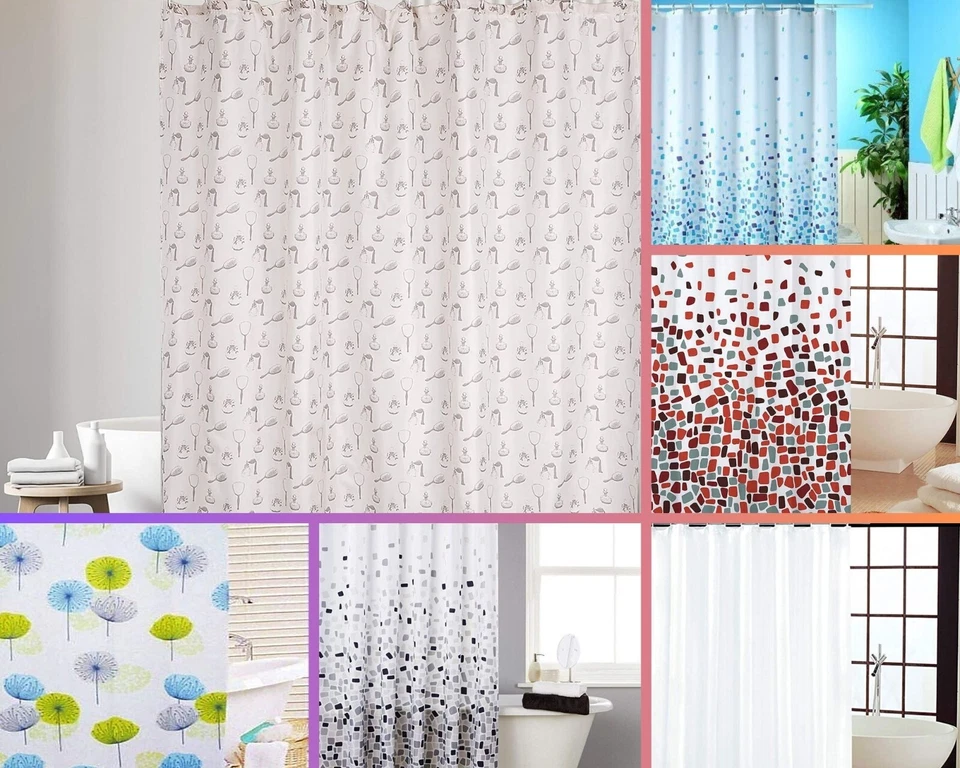 KAV Polyester Soft fabric Shower Curtain Mould and Mildew Resistant