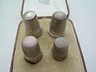 Antique Victorian Four Silver Thimbles Different Makers including Charles Horner