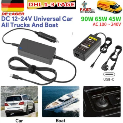 45W 65W 90W TypC USB-C Auto Ladegerät Laptop Adapter Für Lenovo HP APPLE MacBook - Bild 1 von 4