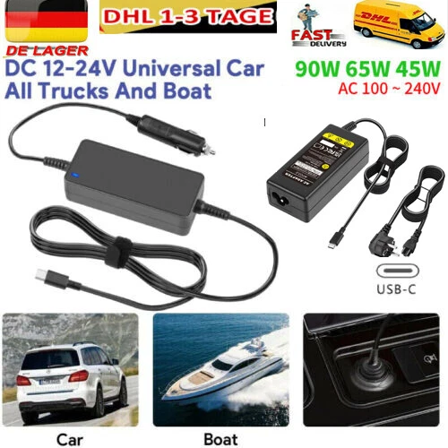 45W 65W 90W TypC USB-C Auto Ladegerät Laptop Adapter Für Lenovo HP APPLE MacBook - Bild 1 von 4