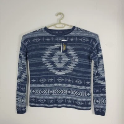 Женский пуловер Polo Ralph Lauren Цвет синий Размер M Ацтекский Хлопок Лен - Изображение 1 из 4