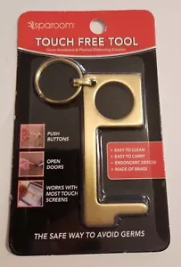 Sparoom No Touch Germ Free Key Tool Open Doors Brass Keychain New Free Shipping - Picture 1 of 2