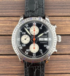 Longines Hour Angle Men's Watch Automatic Chronograph L674 (7750) Steel 42Mm - Picture 1 of 21