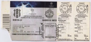Boleto de fútbol Besiktas - Manchester United 2009 Champions League - Imagen 1 de 2