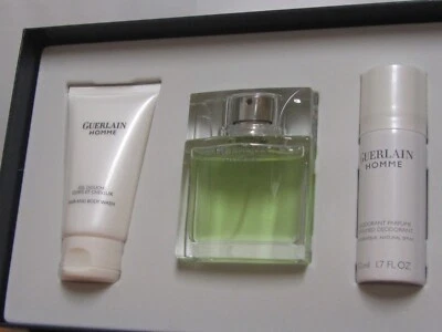 Guerlain Homme мужчин 3 шт. подарочный набор 2,7 унц / 80 мл туалетная вода спрей / 75 мл тела мыть + Deo Spr - Изображение 1 из 3