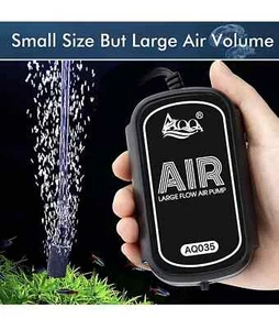 AQQA Aquarium 2 W AC Luftpumpe ausreichend Blase für Süß-/Salzwasser Aquarium UK - Bild 1 von 8