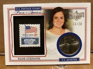 ELISE STEFANIK #d 16/20 CARD 2020 DECISION STAMP QUARTER