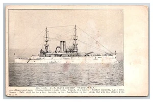 GREAT WHITE FLEET ~ Battleship USS WISCONSIN (BB-9) Navy - Picture 1 of 2