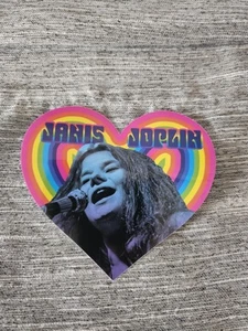 Official Janis Joplin Singing Rainbow Heart Logo Bumper Sticker 4.5" X 4" - Picture 1 of 2