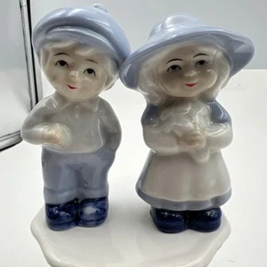VTG 2pc Set 4" Blue/White Porcelain Dutch Boy & Girl Children FIGURINES EUC - Picture 1 of 8