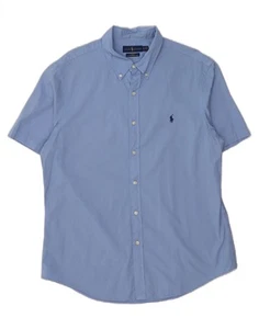 RALPH LAUREN Herren Slim Fit Kurzarm Hemd XL Blau Baumwolle DB04 - Bild 1 von 3