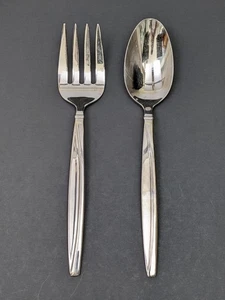 Oneida Silver Sweep Glänzend Serviergabel & Löffel Edelstahl Besteck: Set mit 2 Teilen - Bild 1 von 4