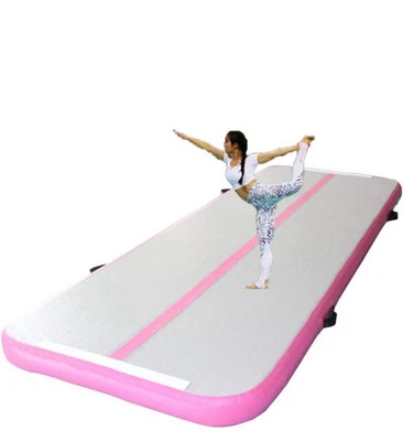 Tapete inflável de ginástica Tonkoum 16 pés pista de ar treinamento tombamento com bomba USADO - Imagem 1 de 4