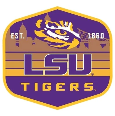 LSU Tigers Sticker NCAA Football Die Cut Laminated - Image 1 of 3