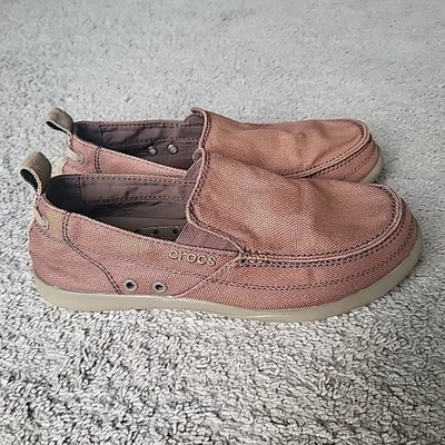 Crocs Walu Mocasines Para Hombres 9 Marrón Lona Zapatos Informales Sin Cordones 11270 Foto 1 de 4