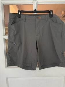 Orvis Women's Green Gray Nylon & Spandex Cargo Style Shorts Hiking Size 16 - Picture 1 of 9