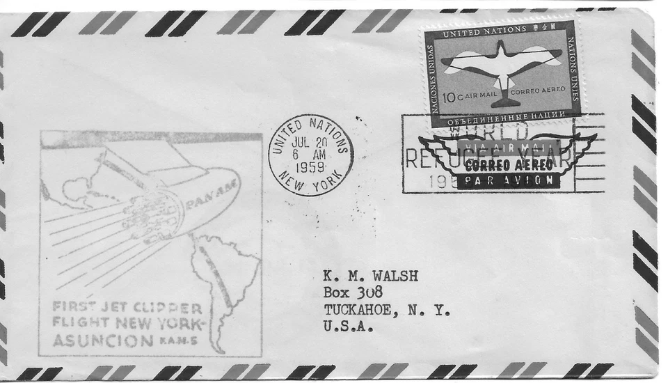 1959  FIRST JET CLIPPER FLIGHT NY TO ASUNCION - Image 1 of 1