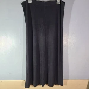 VTG Michele Black Elastic Waist Pull On Skirt Women's Sz XL Long 34" - Picture 1 of 8
