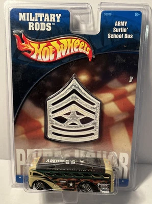 Hot Wheels Military Rods Army Surfin' School Bus Die Cast 1:64 (B37) - Image 1 of 3