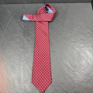 Tommy Hilfiger Red Blue Buckle Mens Tie 100% Silk 57 x 3.75 Necktie - Picture 1 of 13