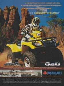 2003 Suzuki Vinson ATVs QuadRunner - "Get Out Of The Way" Rocks - Print Ad Photo - Picture 1 of 1