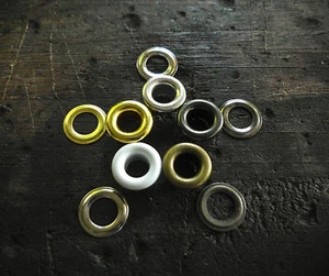 Eyelets-w-washer 5mm ID hole,10mm flange 4.8mm high for shoes,bags-6 col Qty 50 - Picture 1 of 77